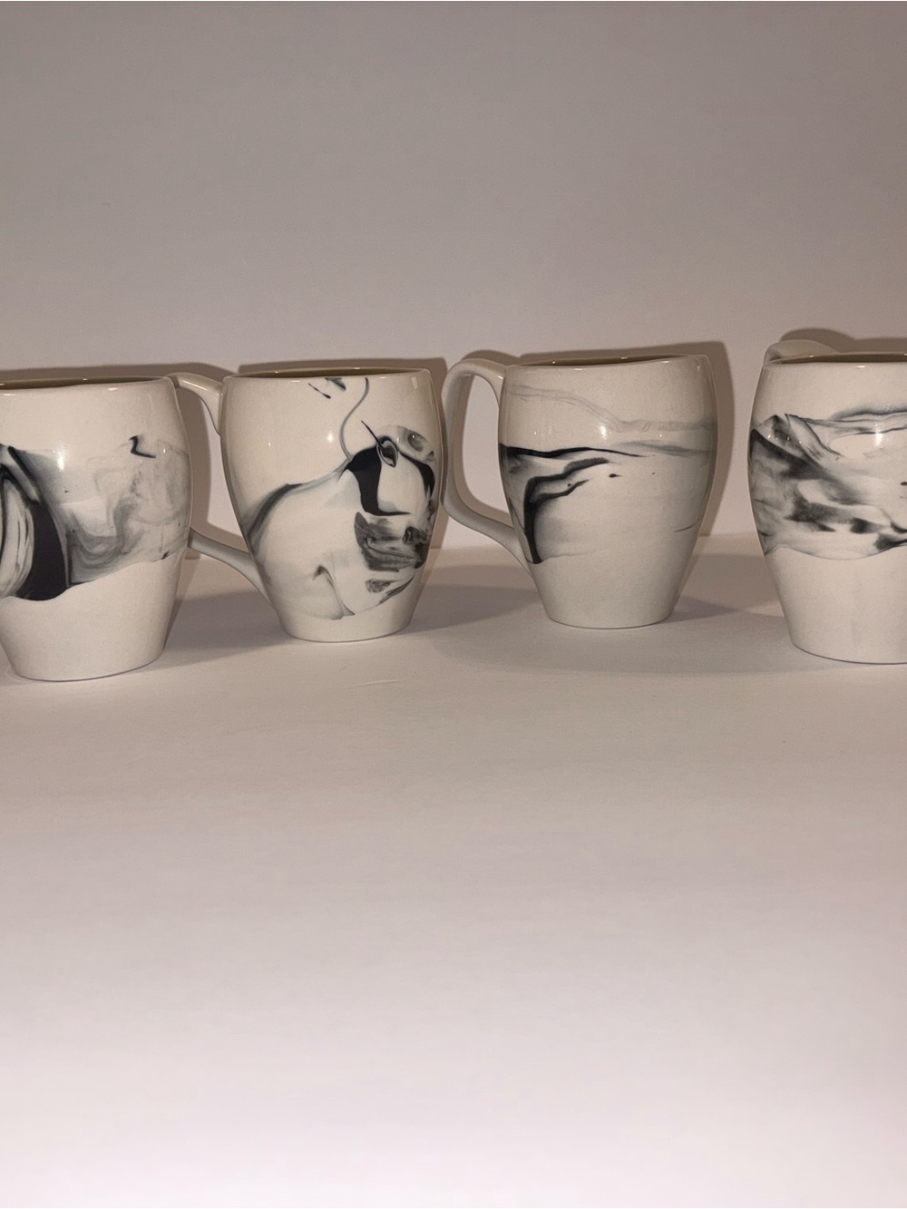 Nambé Butterfly II Marble Coffee Mug Set of 4 | All Handled | Marbled Porcelain